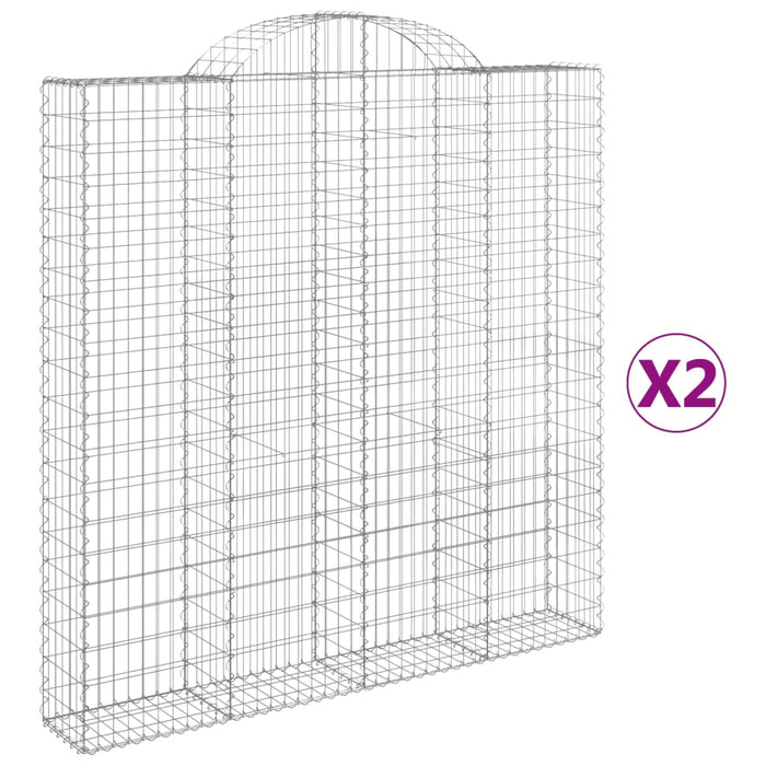 Coșuri gabion arcuite 2 buc. 200x30x200/220 cm fier galvanizat