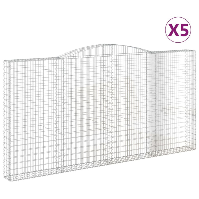 Coșuri gabion arcuite 5 buc. 400x30x200/220 cm fier galvanizat