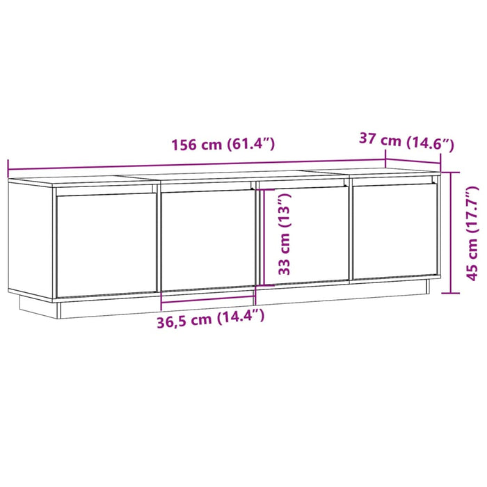 Comodă TV, 156x37x45 cm, lemn masiv de pin