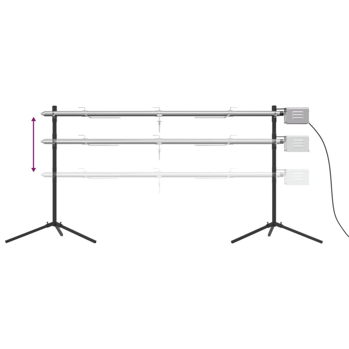 Grill automat cu motor, 150x46,5x82,5 cm, oțel inoxidabil