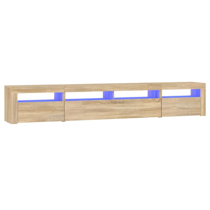 Comodă TV cu lumini LED, stejar sonoma, 240x35x40cm