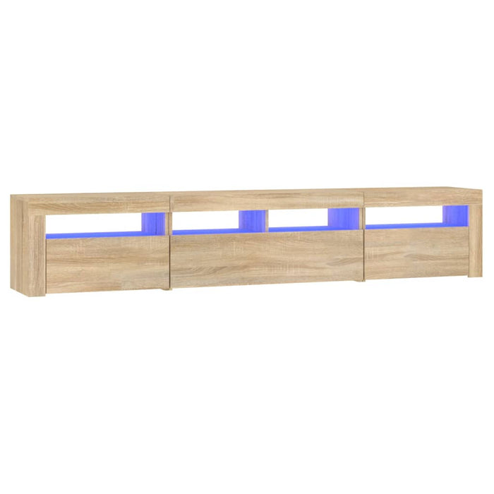 Comodă TV cu lumini LED, stejar sonoma, 210x35x40 cm