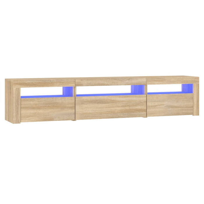 Comodă TV cu lumini LED, stejar sonoma, 195x35x40 cm