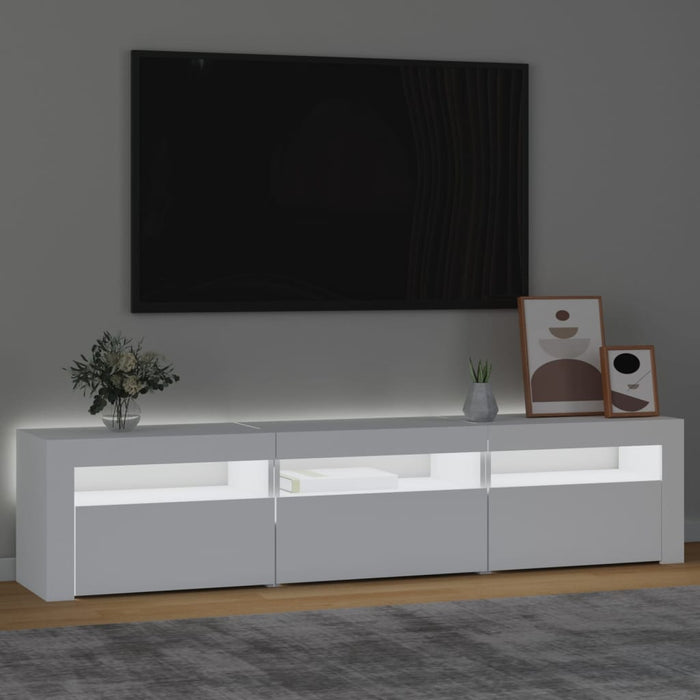 Comodă TV cu lumini LED, alb, 180x35x40 cm