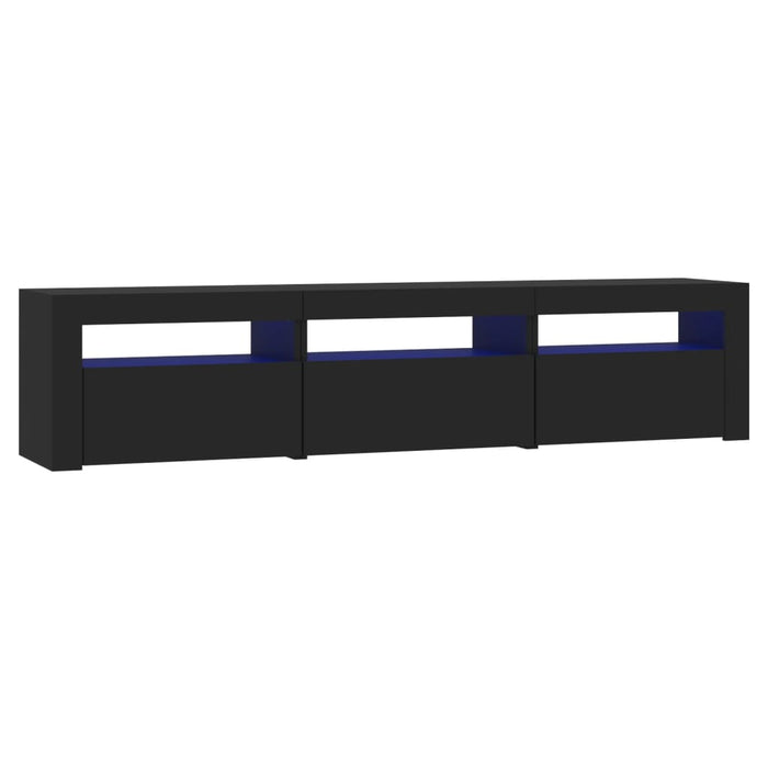 Comodă TV cu lumini LED, negru, 180x35x40 cm