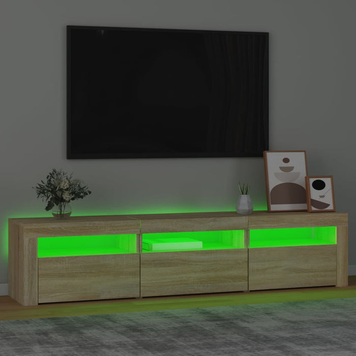 Comodă TV cu lumini LED, stejar sonoma, 180x35x40 cm