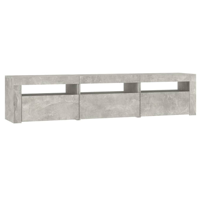 Comodă TV cu lumini LED, gri beton, 180x35x40 cm