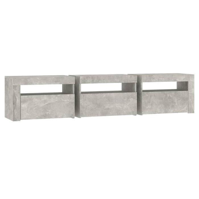 Comodă TV cu lumini LED, gri beton, 180x35x40 cm