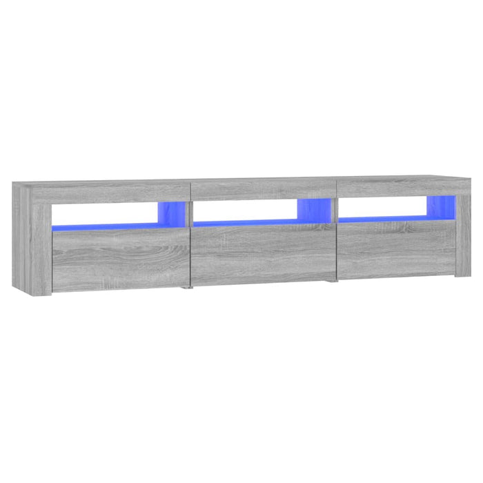 Comodă TV cu lumini LED, gri sonoma, 180x35x40 cm