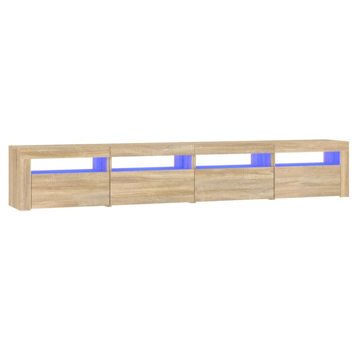 Comodă TV cu lumini LED, stejar sonoma, 240x35x40cm