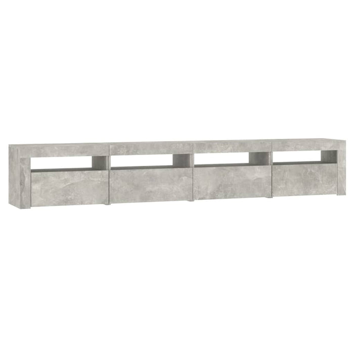 Comodă TV cu lumini LED, gri beton, 240x35x40 cm