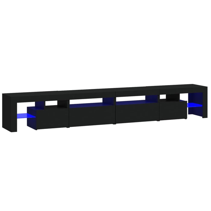 Comodă TV cu lumini LED, negru, 260x36,5x40cm