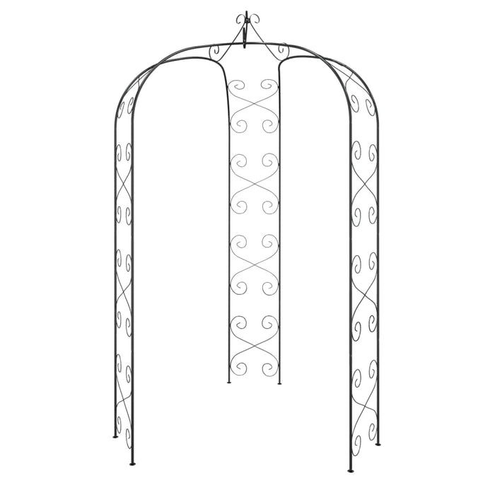 Arcadă de grădină, negru, Ø180x255 cm, oțel
