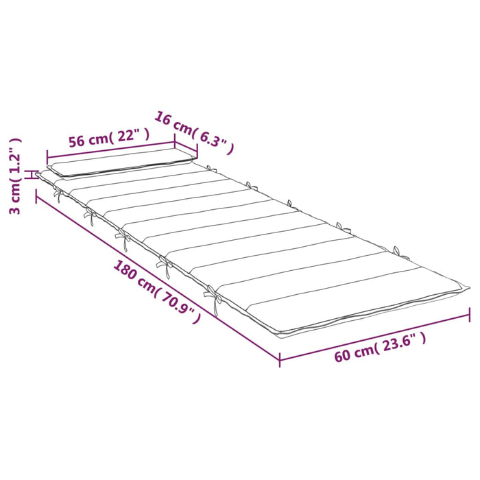 Pernă de șezlong, albastru regal, 180x60x3 cm, textil Oxford