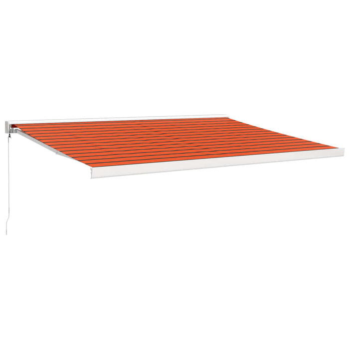 Copertină retractabilă portocaliu/maro 4x3 m, textil/aluminiu