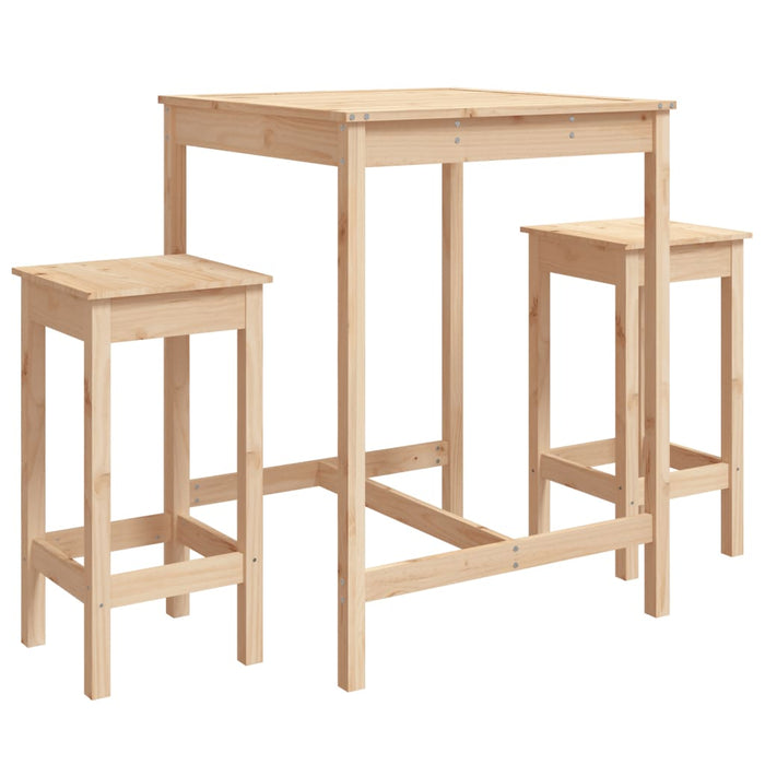 Set mobilier de bar, 3 piese, lemn masiv de pin