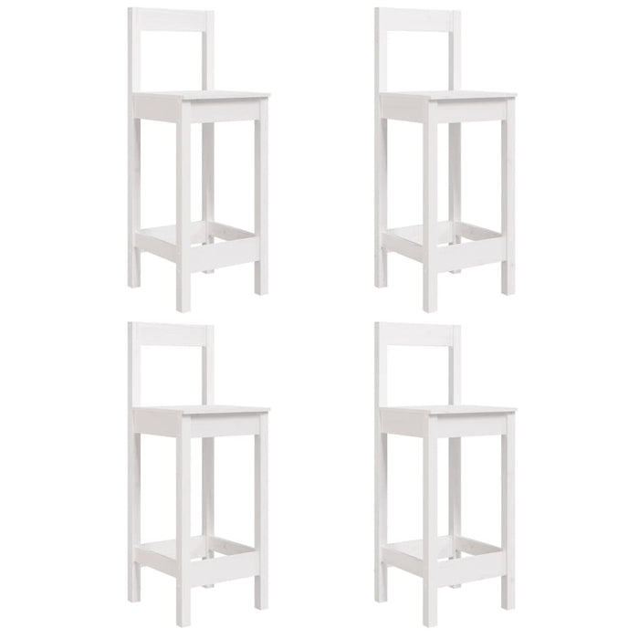 Set mobilier de bar pentru grădină, 5 piese,alb, lemn masiv pin