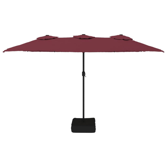 Umbrelă de soare cu două capete, roșu bordo, 449x245 cm