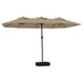 Umbrelă soare cu două capete cu LED-uri, gri taupe, 449x245 cm thumbnail 2