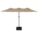 Umbrelă soare cu două capete cu LED-uri, gri taupe, 449x245 cm thumbnail 4