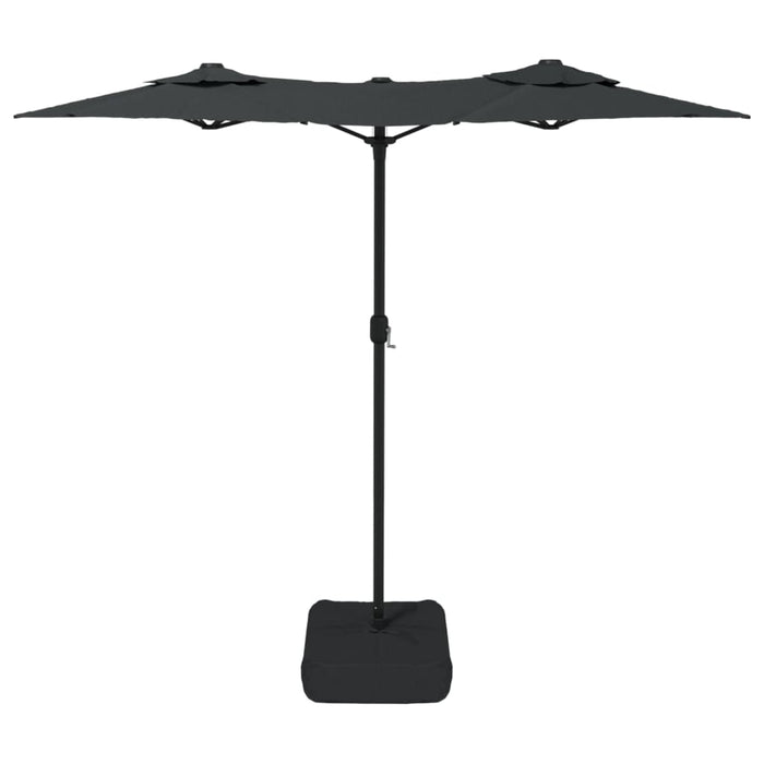 Umbrelă de soare cu două capete cu LED-uri antracit, 316x240 cm