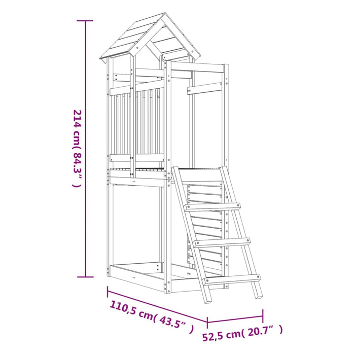 Set de joacă de exterior, 52,5x110,5x214 cm, lemn masiv de pin