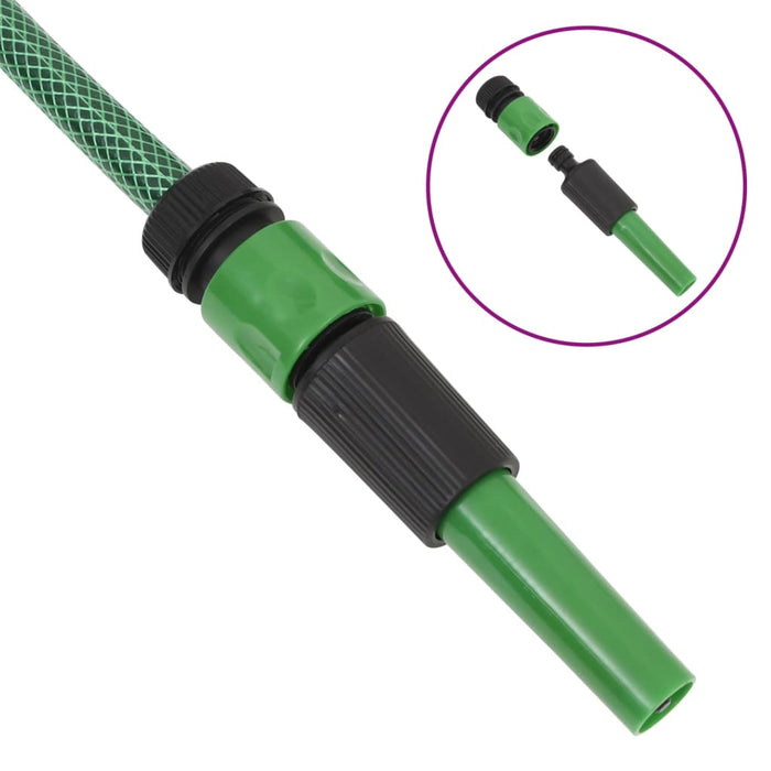 Furtun de grădină cu set de racorduri, verde, 0,5", 30 m, PVC