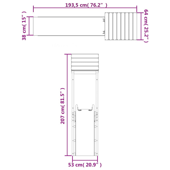 Set de joacă pentru exterior, lemn masiv de pin