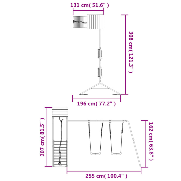 Set de joacă pentru exterior, lemn de pin impregnat