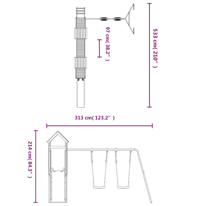 Set de joacă pentru exterior, lemn de pin impregnat