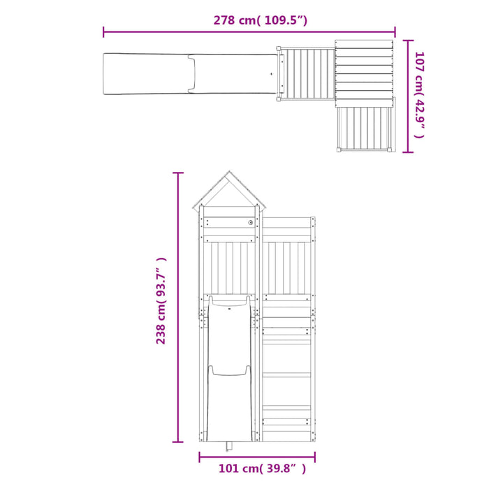 Set de joacă pentru exterior, lemn de pin impregnat