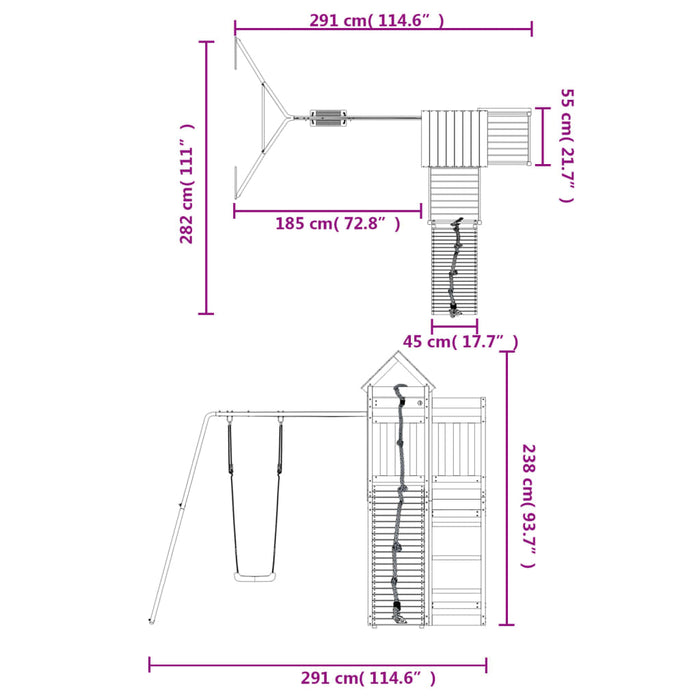 Set de joacă pentru exterior, lemn de pin impregnat