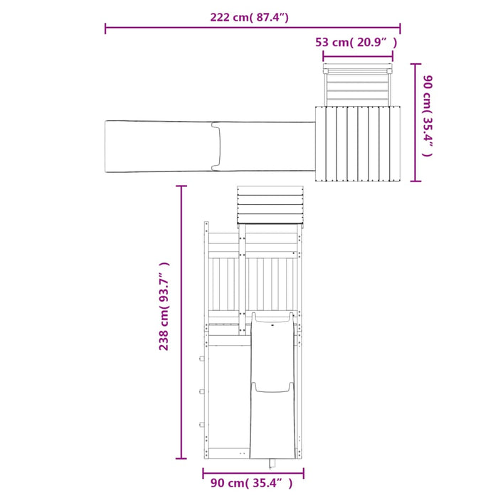 Set de joacă pentru exterior, lemn de pin impregnat