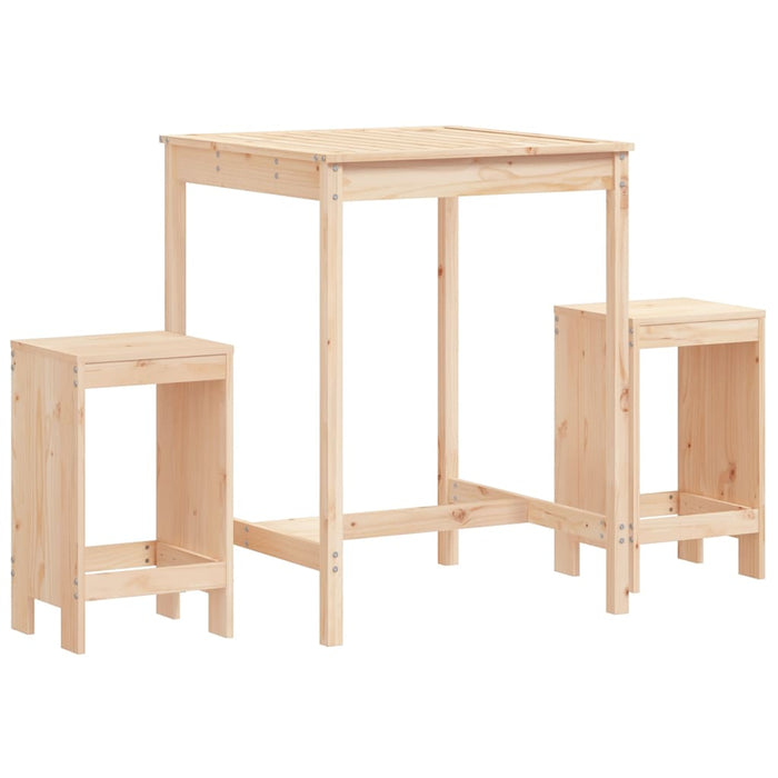 Set mobilier de bar, 3 piese, lemn masiv de pin