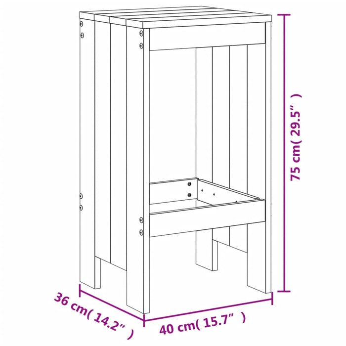 Set mobilier de bar, 3 piese, lemn masiv de pin