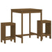 Set mobilier de bar, 3 piese, maro miere, lemn masiv de pin thumbnail 2