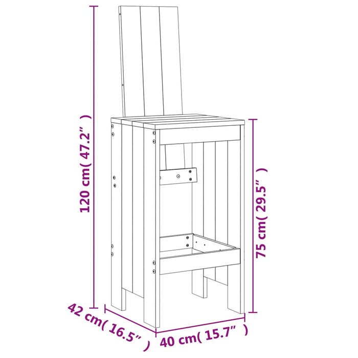 Set mobilier de bar, 3 piese, lemn masiv de pin