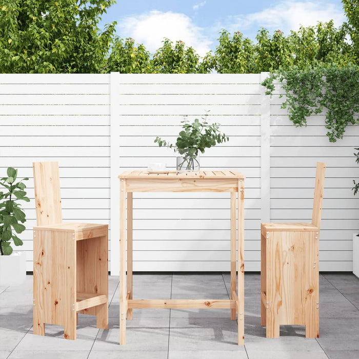 Set mobilier de bar, 3 piese, lemn masiv de pin