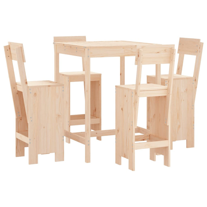 Set mobilier de bar pentru grădină, 5 piese, lemn masiv de pin