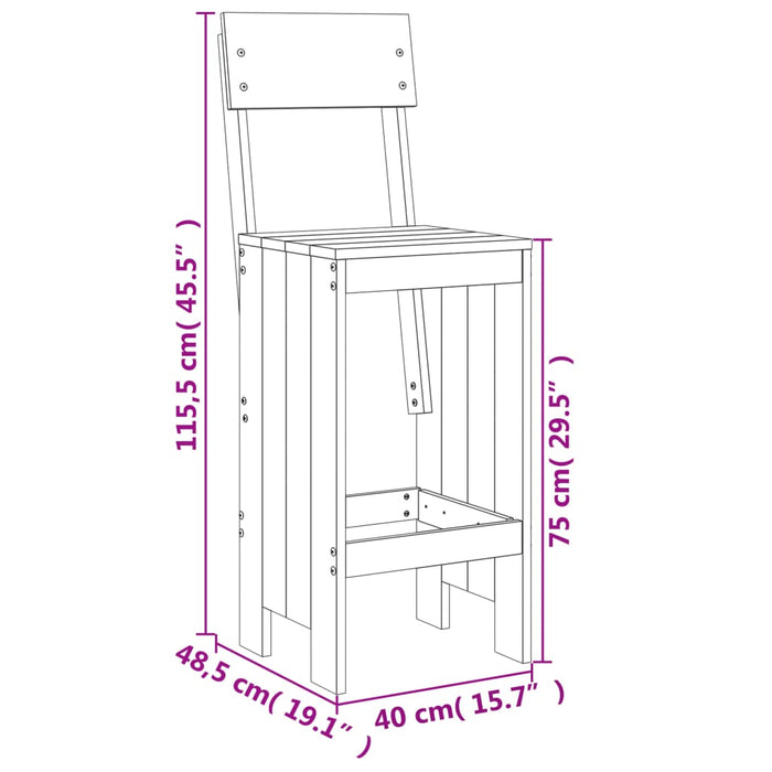 Set mobilier de bar pentru grădină, 5 piese, lemn masiv de pin