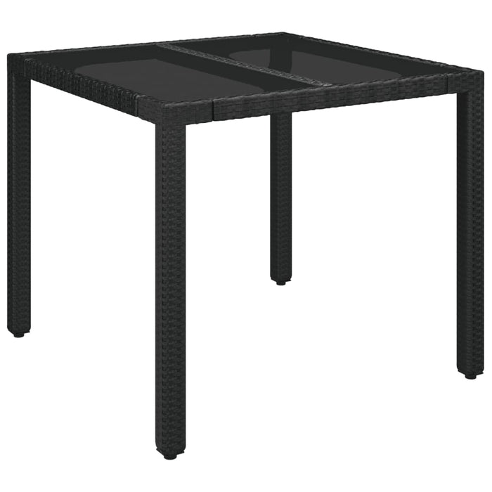 Set mobilier de grădină cu perne, 5 piese, negru, poliratan