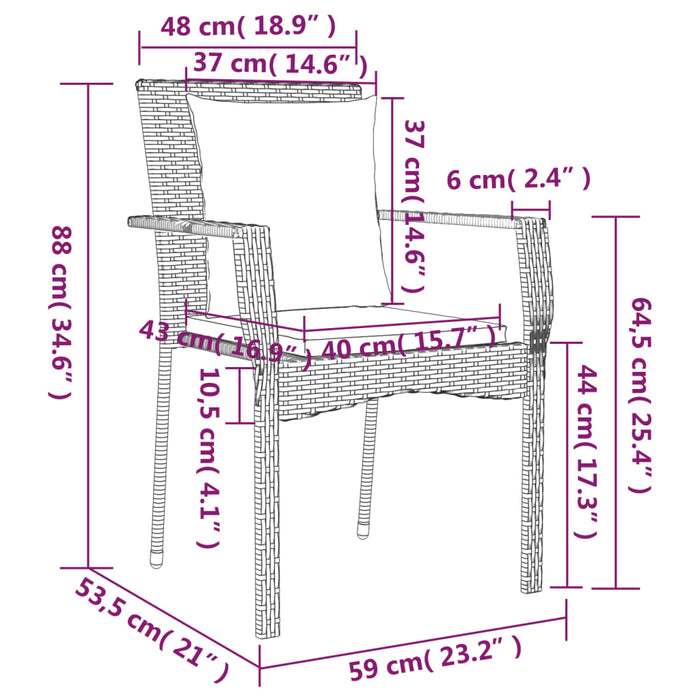 Set mobilier de grădină cu perne, 5 piese, negru, poliratan