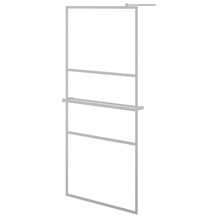 Paravan duș walk-in cu raft crom 90x195 cm sticlă ESG/aluminiu