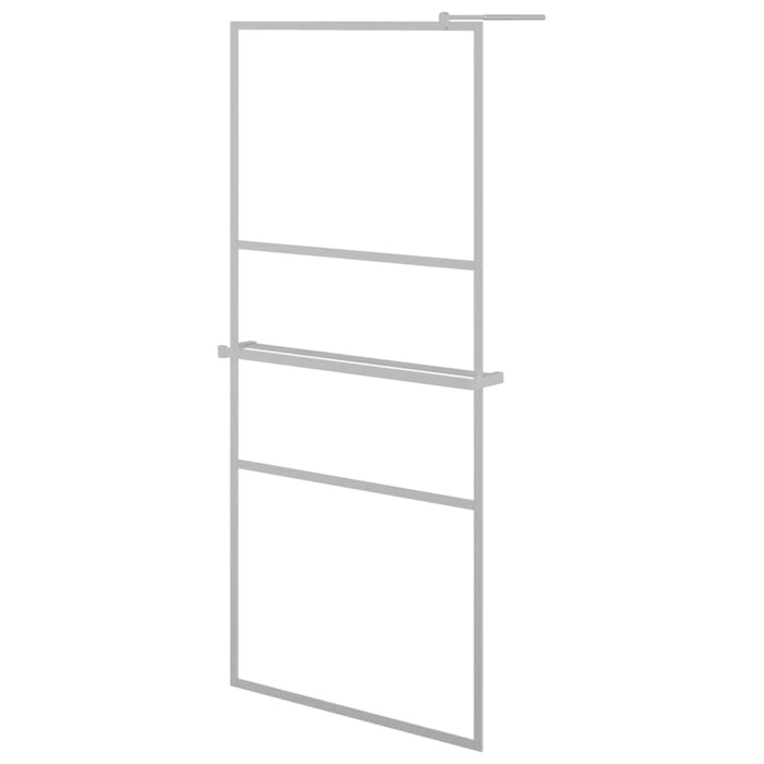 Paravan duș walk-in cu raft crom 90x195 cm sticlă ESG/aluminiu