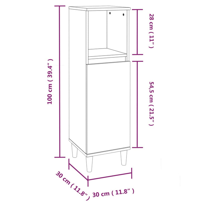 Set mobilier de baie, 3 piese, negru, lemn compozit