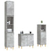 Set mobilier de baie, 3 piese, gri beton, lemn compozit thumbnail 3