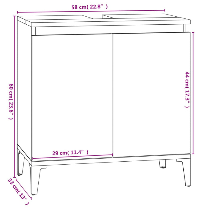 Set mobilier de baie, 3 piese, gri beton, lemn compozit