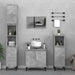 Set mobilier de baie, 3 piese, gri beton, lemn compozit thumbnail 1