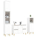 Set mobilier de baie, 3 piese, alb, lemn compozit thumbnail 3