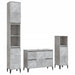 Set mobilier de baie, 3 piese, gri beton, lemn compozit thumbnail 2